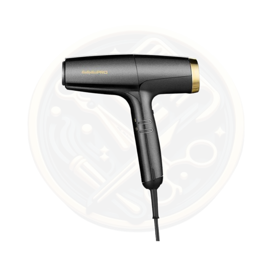 Find the BaBylissPRO Falco High Speed Dryer GREY GOLD Front available for sale and to buy from bestbarbersupplies.co.uk based in Whitechapel, East London, UK