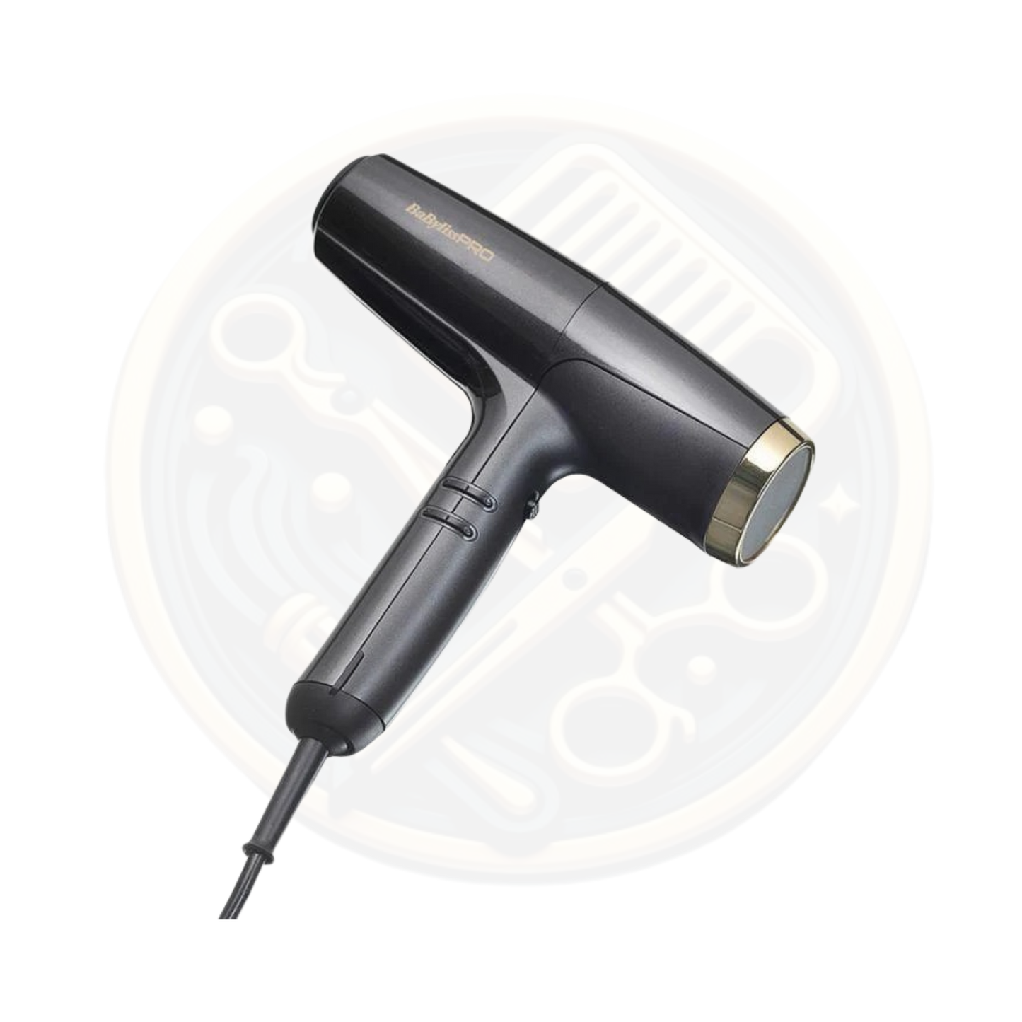 Find the BaByliss PRO Falco High Speed Dryer GREY GOLD Side available for sale and to buy from bestbarbersupplies.co.uk based in Whitechapel, East London, UK
