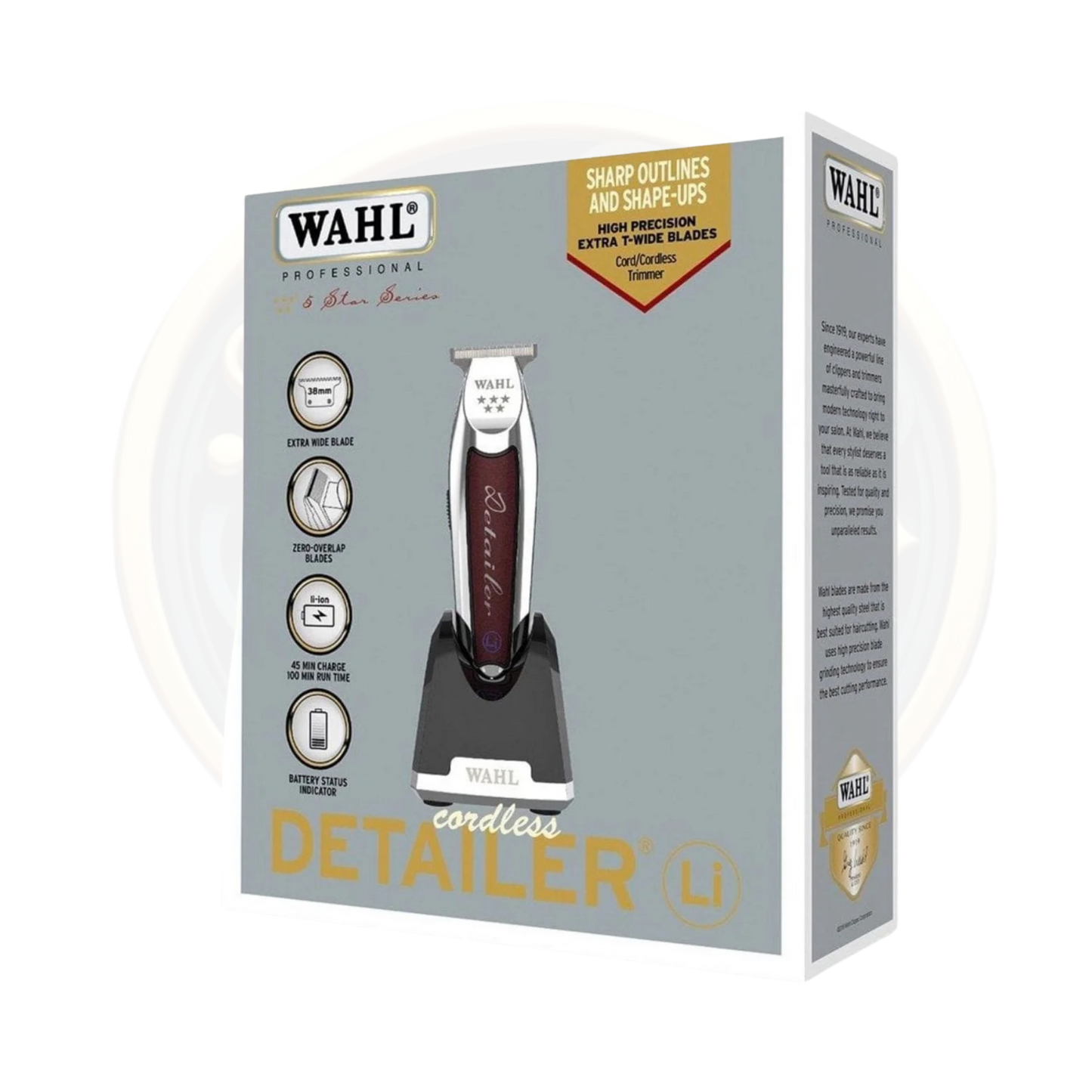 Find the WAHL 5* Cordless Detailer Silver & Red available for sale and to buy from bestbarbersupplies.co.uk based in Whitechapel, East London, UK