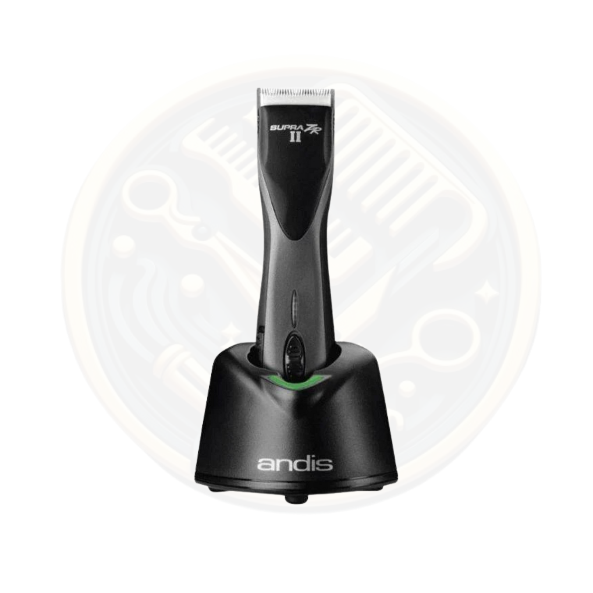 Find theANDIS Supra ZR II Cordless Detachable Blade Clipper Black Front side with Charger available for sale and to buy from bestbarbersupplies.co.uk based in Whitechapel, East London, UK