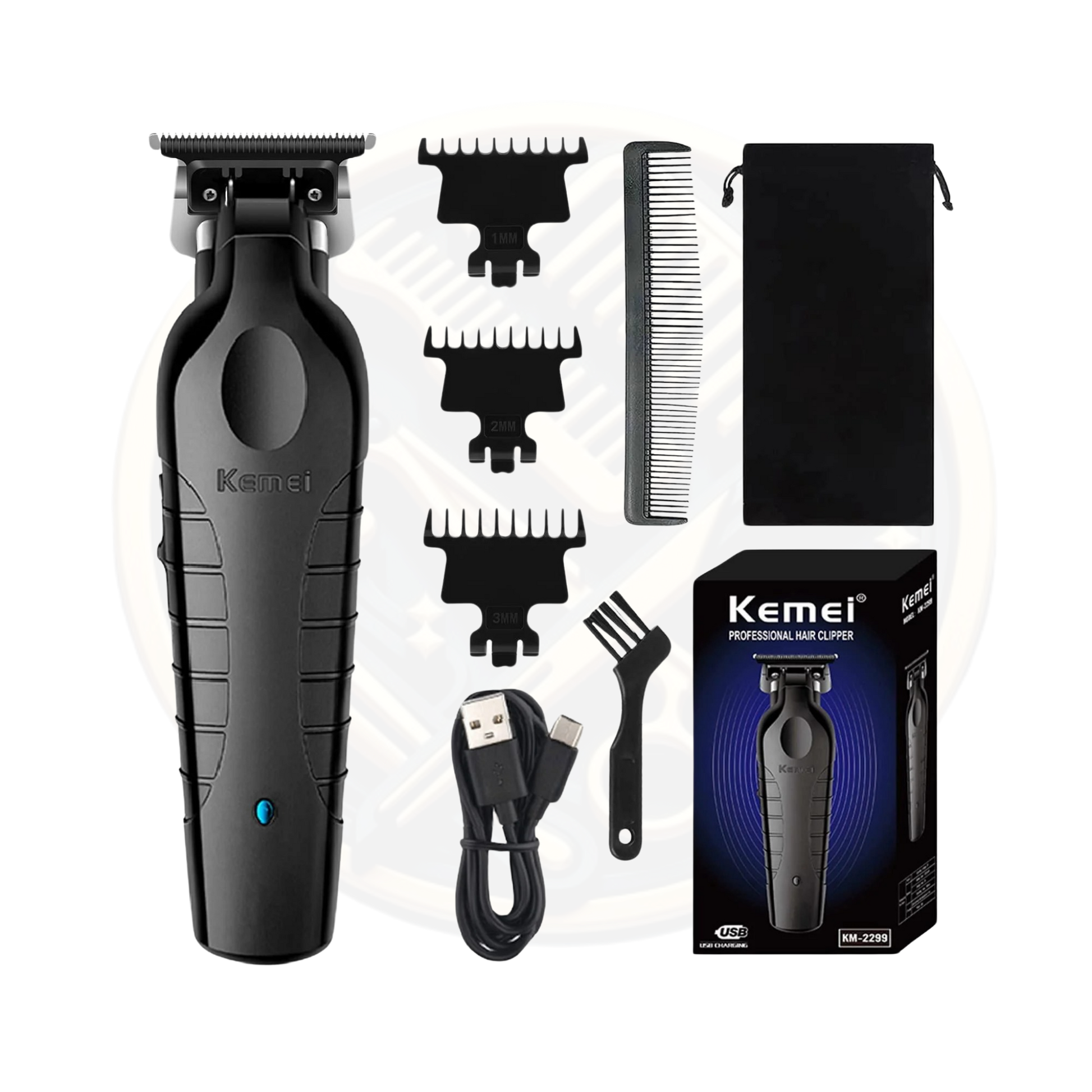 Find the Kemei 2299 Cordless Trimmer Black available for sale and to buy from bestbarbersupplies.co.uk based in Whitechapel, East London, UK