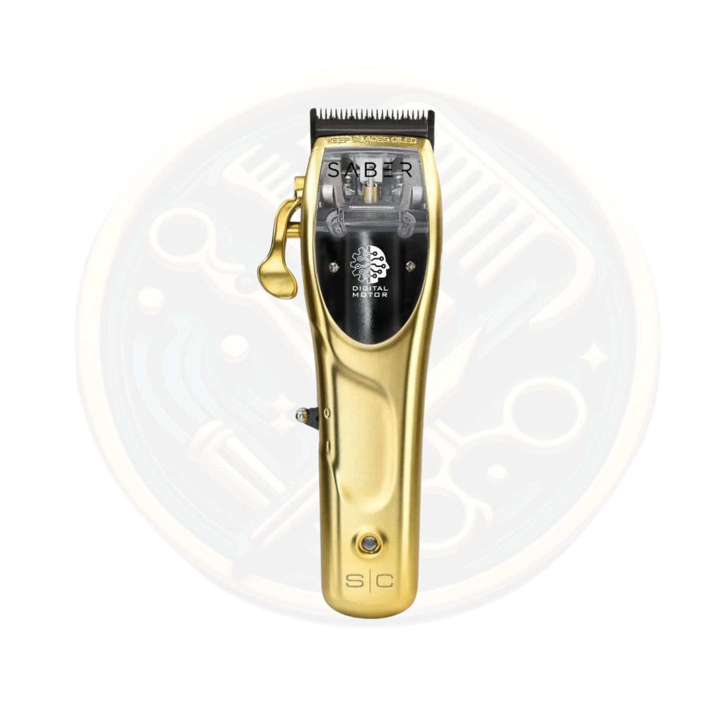 Find the SC StyleCraft Saber Cordless Digital Brushless Motor Metal Clipper Gold available for sale and to buy from bestbarbersupplies.co.uk based in Whitechapel, East London, UK