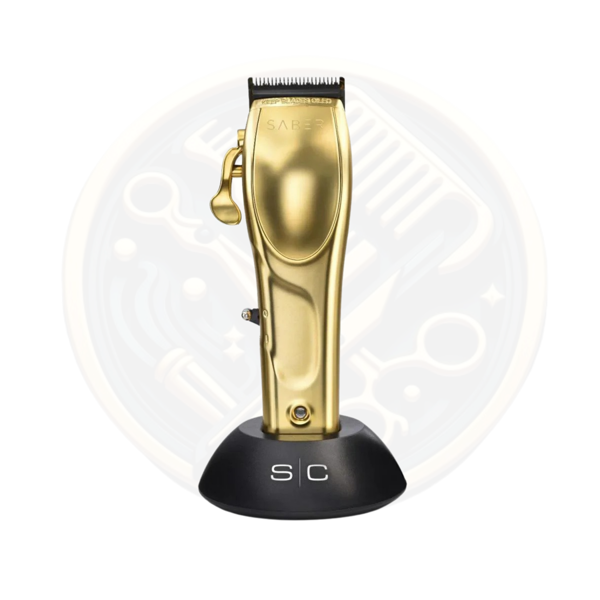 Find the SC StyleCraft Saber Cordless Digital Brushless Motor Metal Clipper Gold available for sale and to buy from bestbarbersupplies.co.uk based in Whitechapel, East London, UK